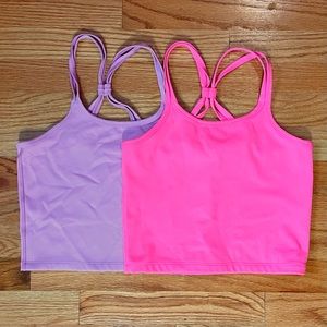 Set of 2 IVL Collective Cami Workout Tops (Pink & Purple) Size 6